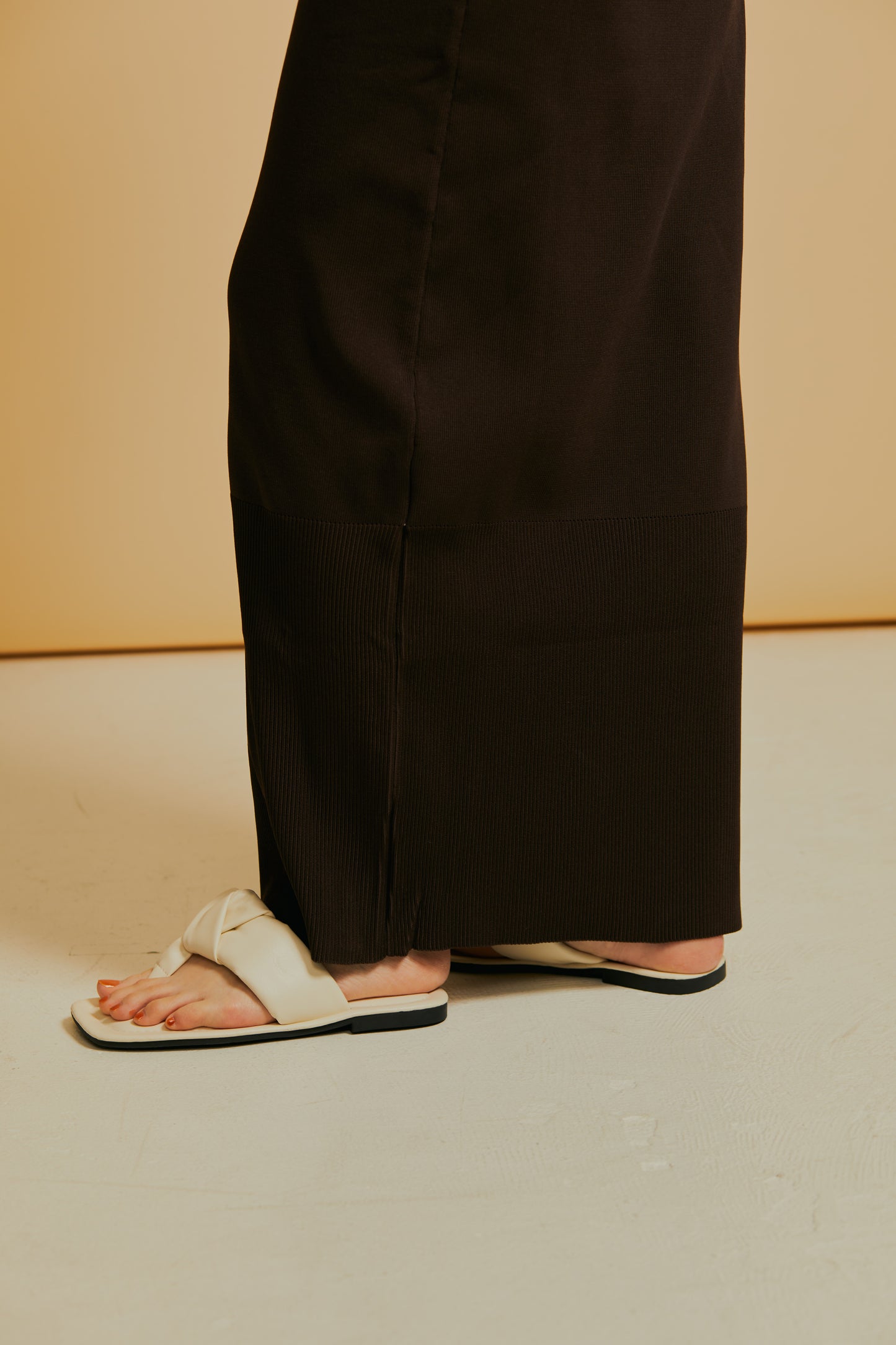 Deep neck knit dress