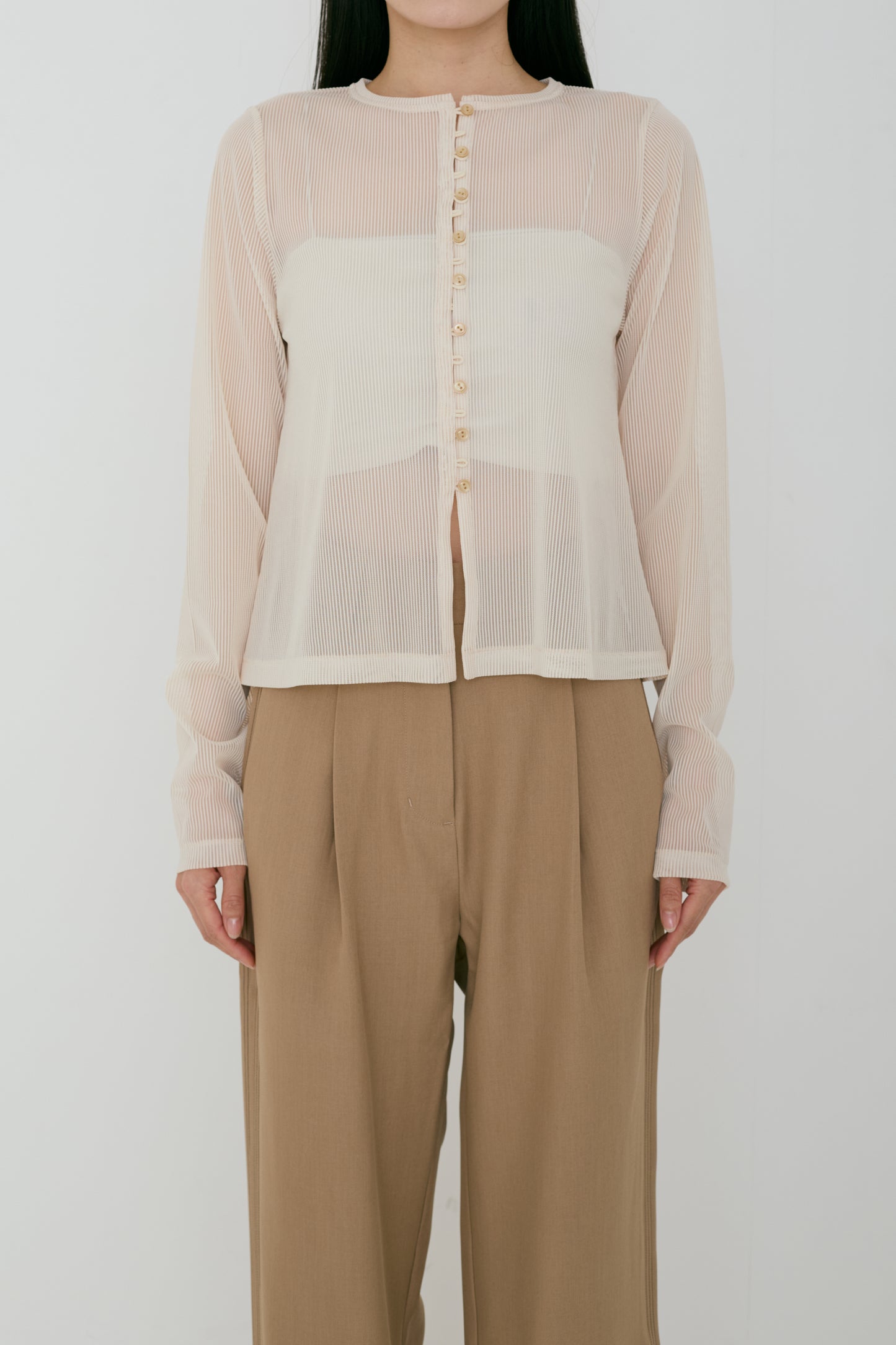 <RE STOCK> stripe sheer cardigan (japan made)