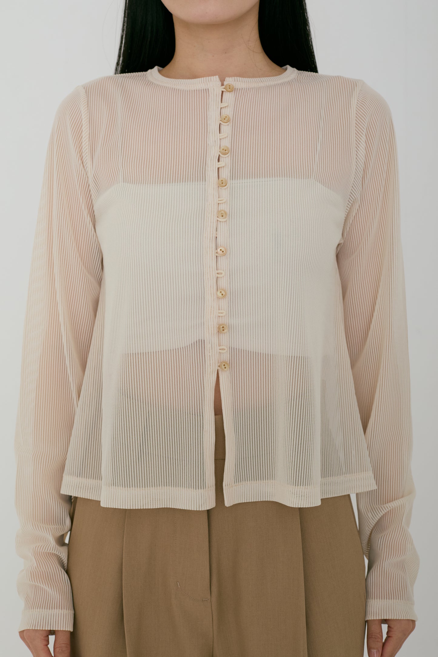 <RE STOCK> stripe sheer cardigan (japan made)