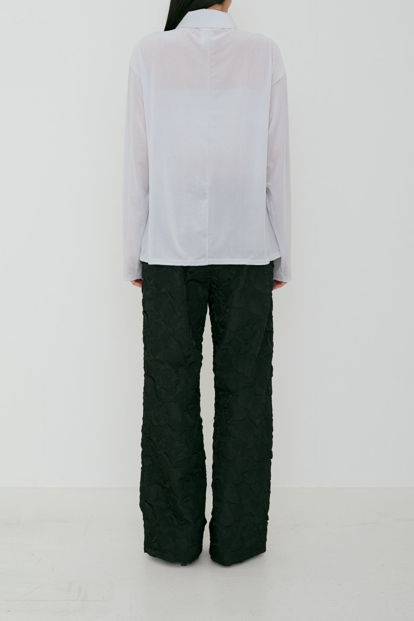 <Re stock> Wrinkle semi waid pants(japan made)