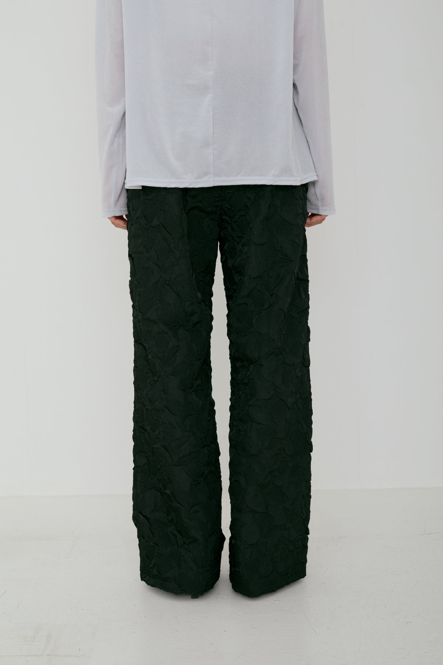 <Re stock> Wrinkle semi waid pants(japan made)
