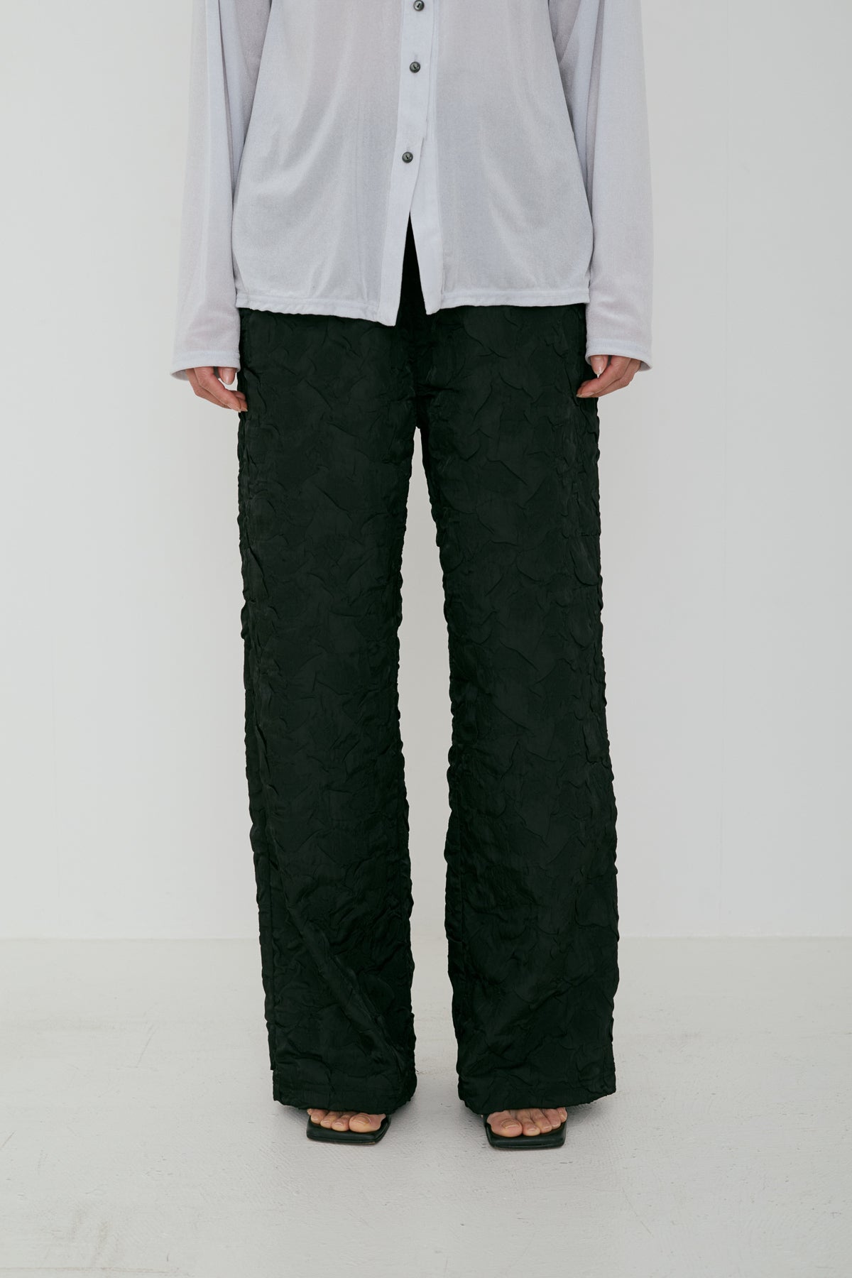 <Re stock> Wrinkle semi waid pants(japan made)