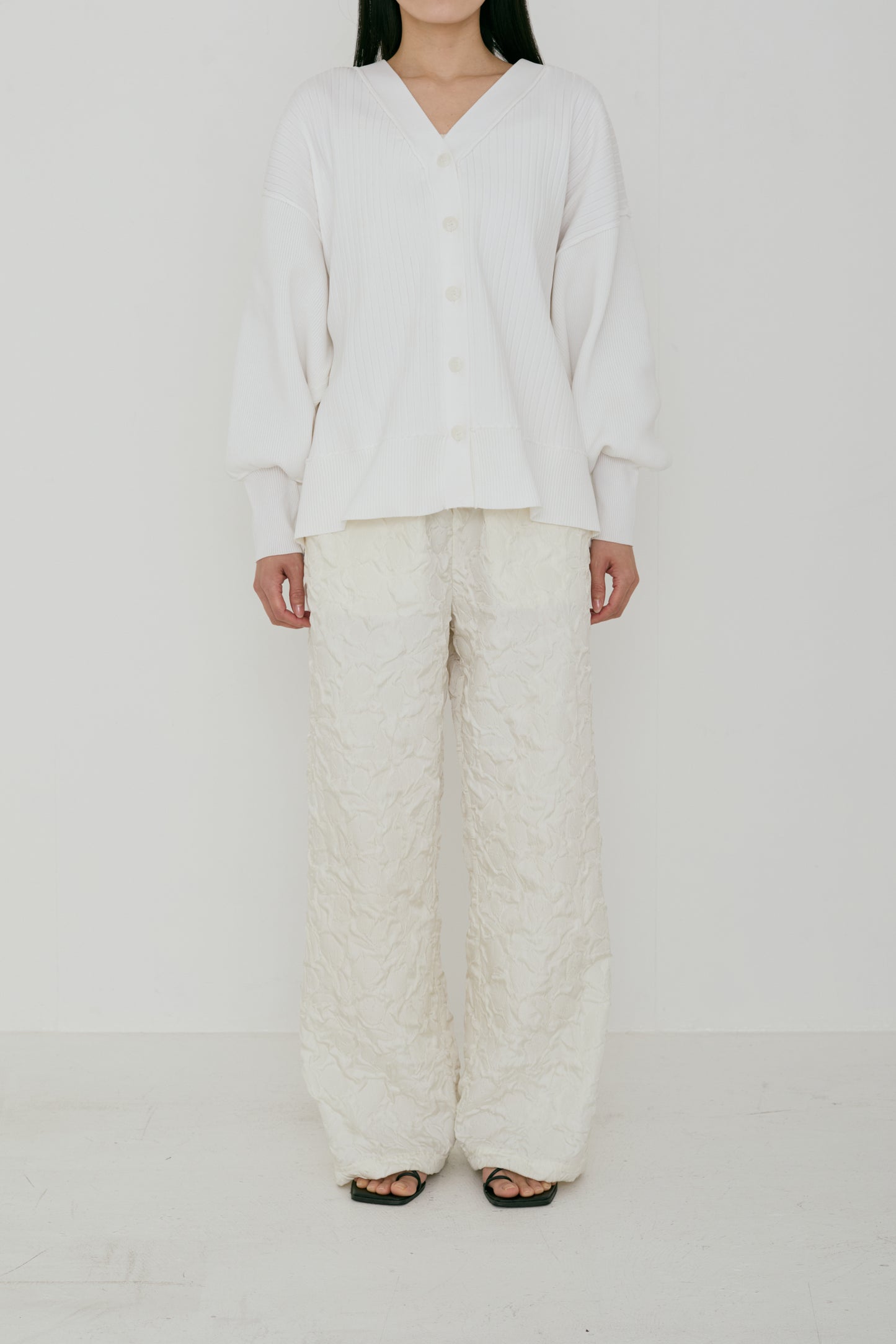 <Re stock> Wrinkle semi waid pants(japan made)