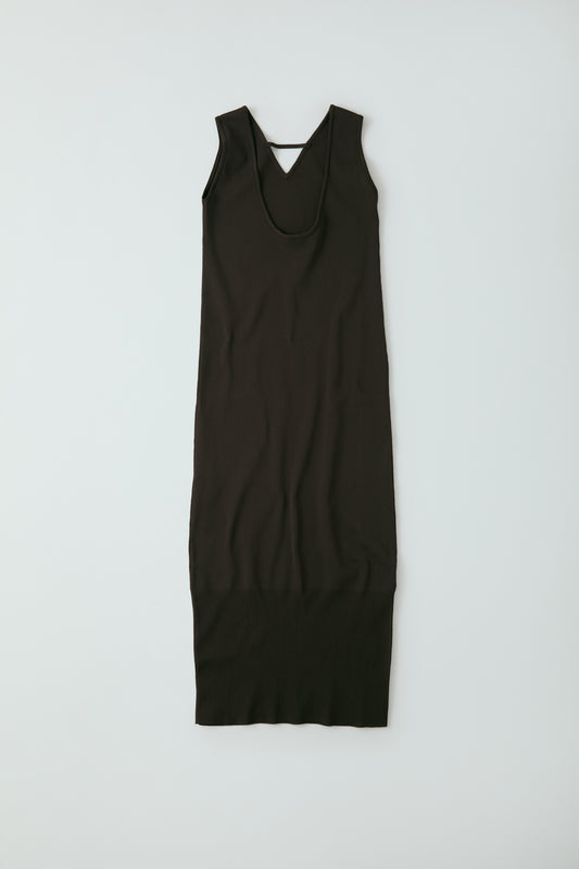 Deep neck knit dress