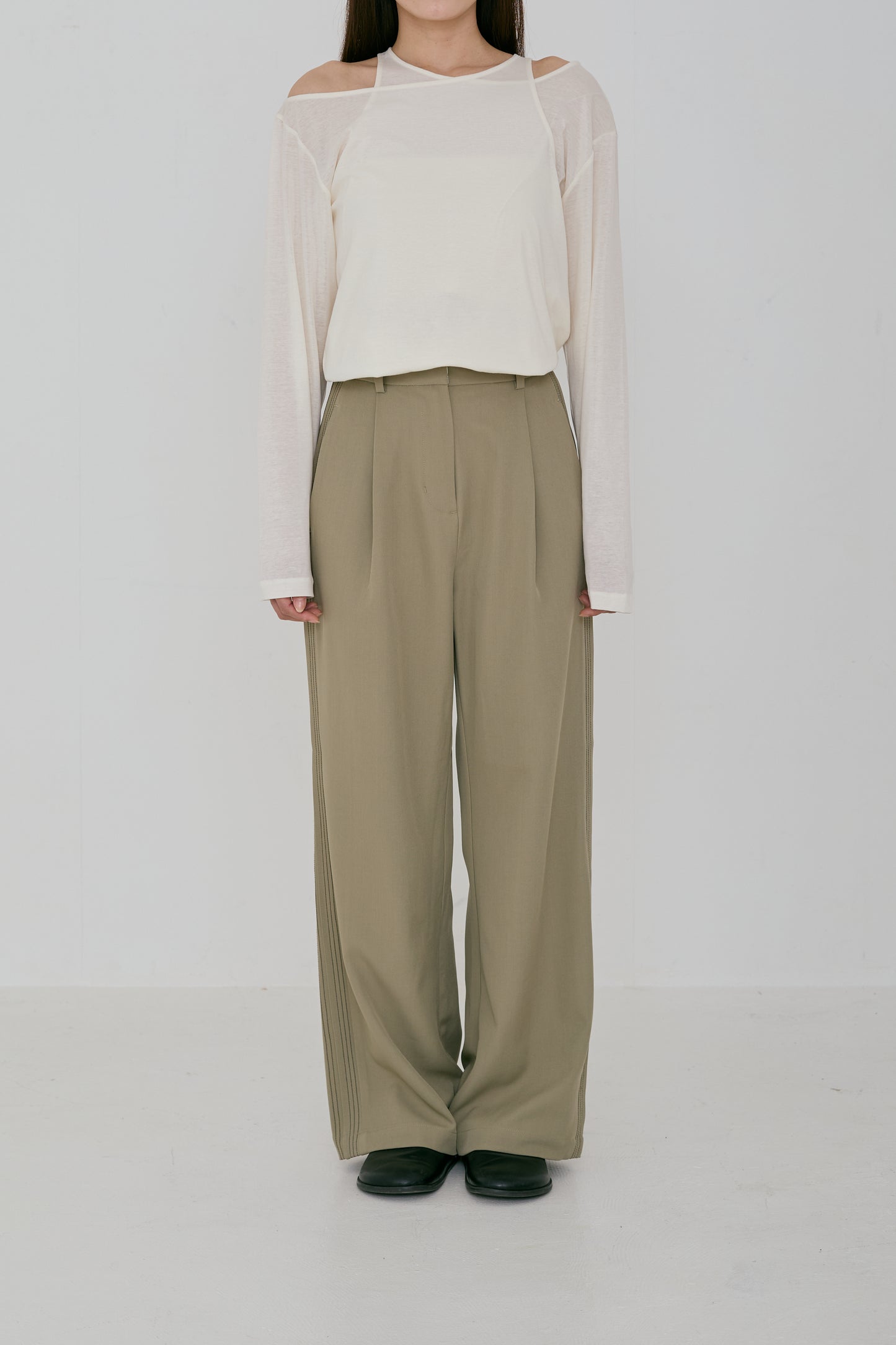 sheer cotton asymmetrical tops (japan made)