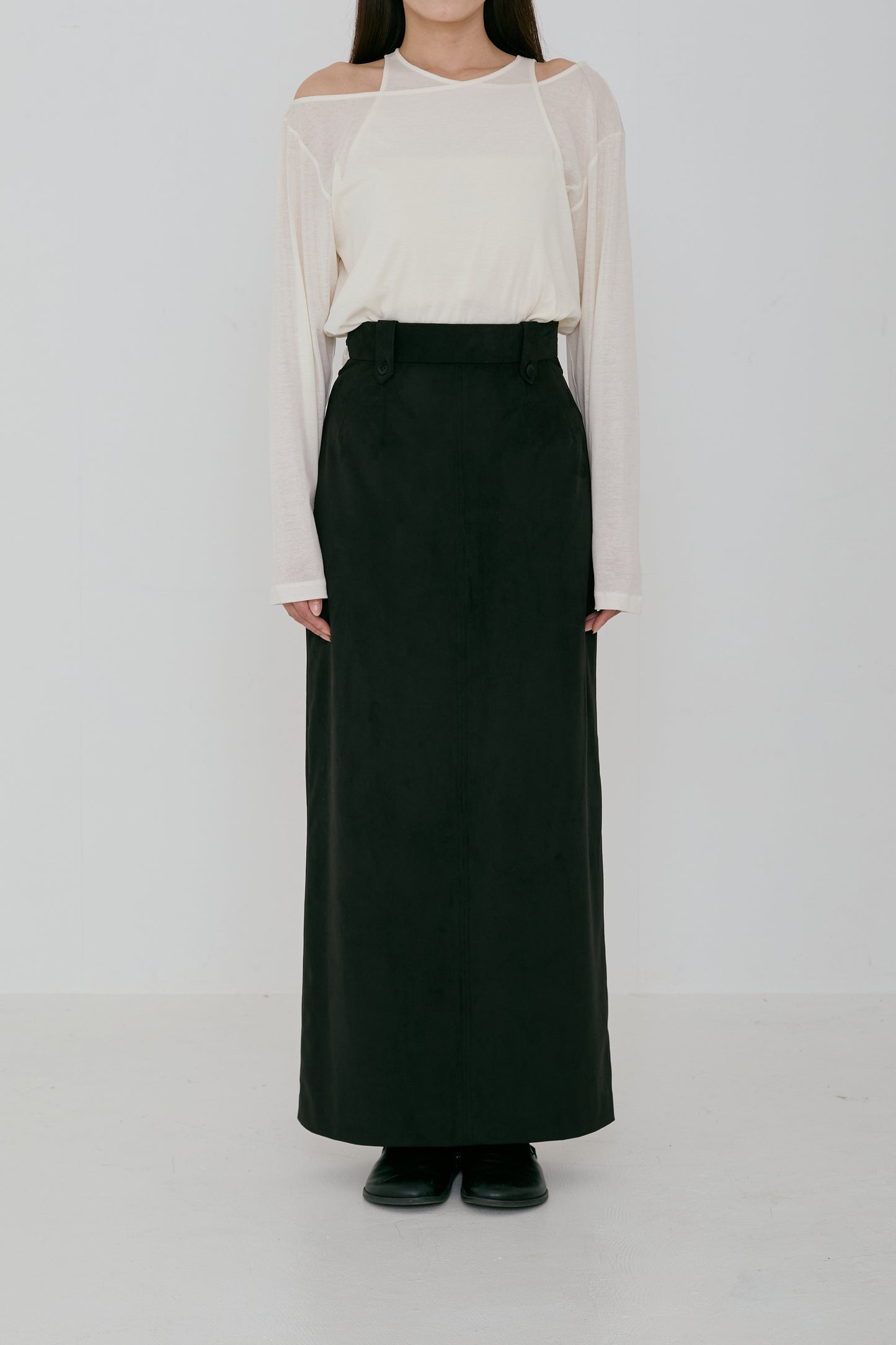Cut-out suede skirt (japan made)