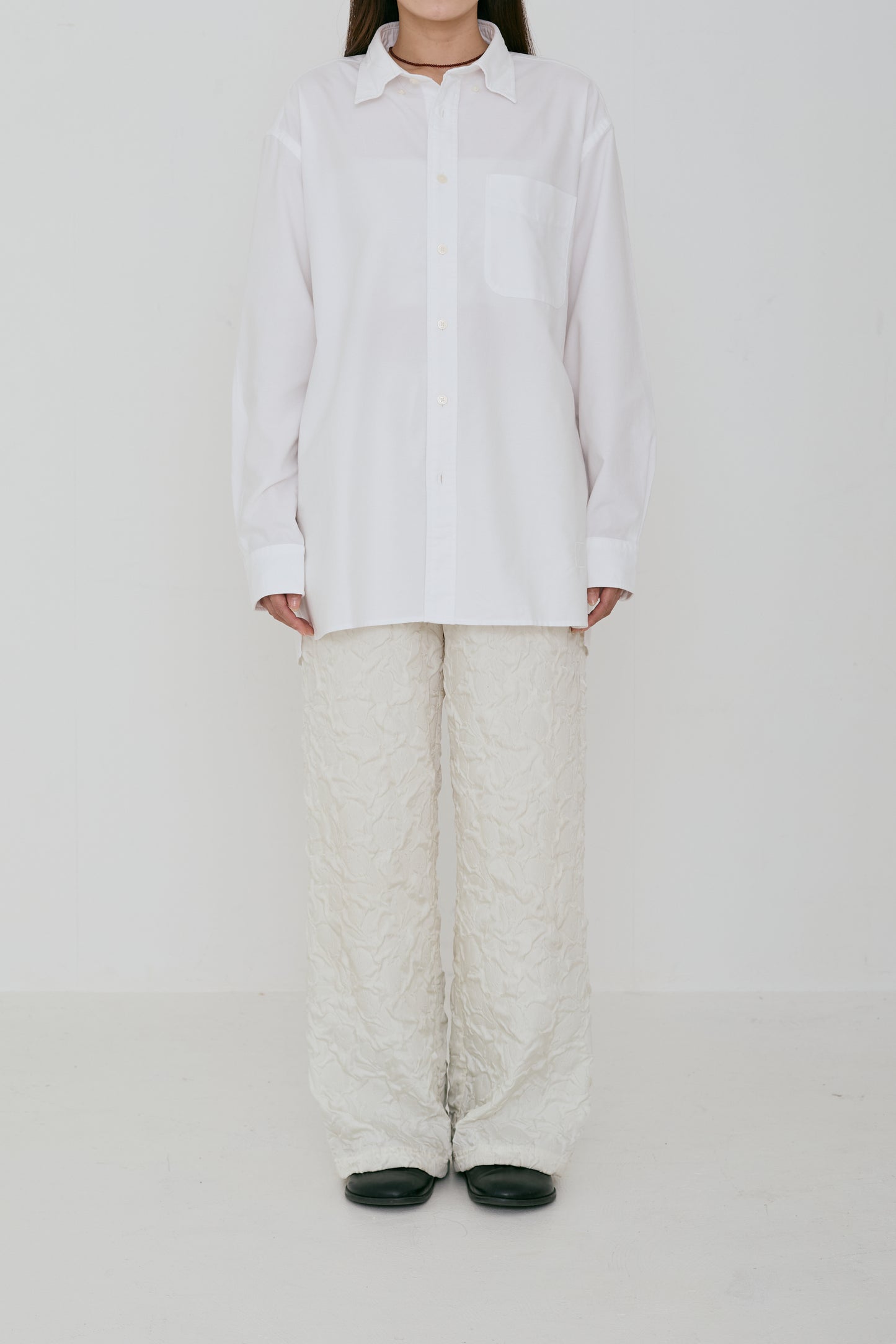 <Re stock> Wrinkle semi waid pants(japan made)