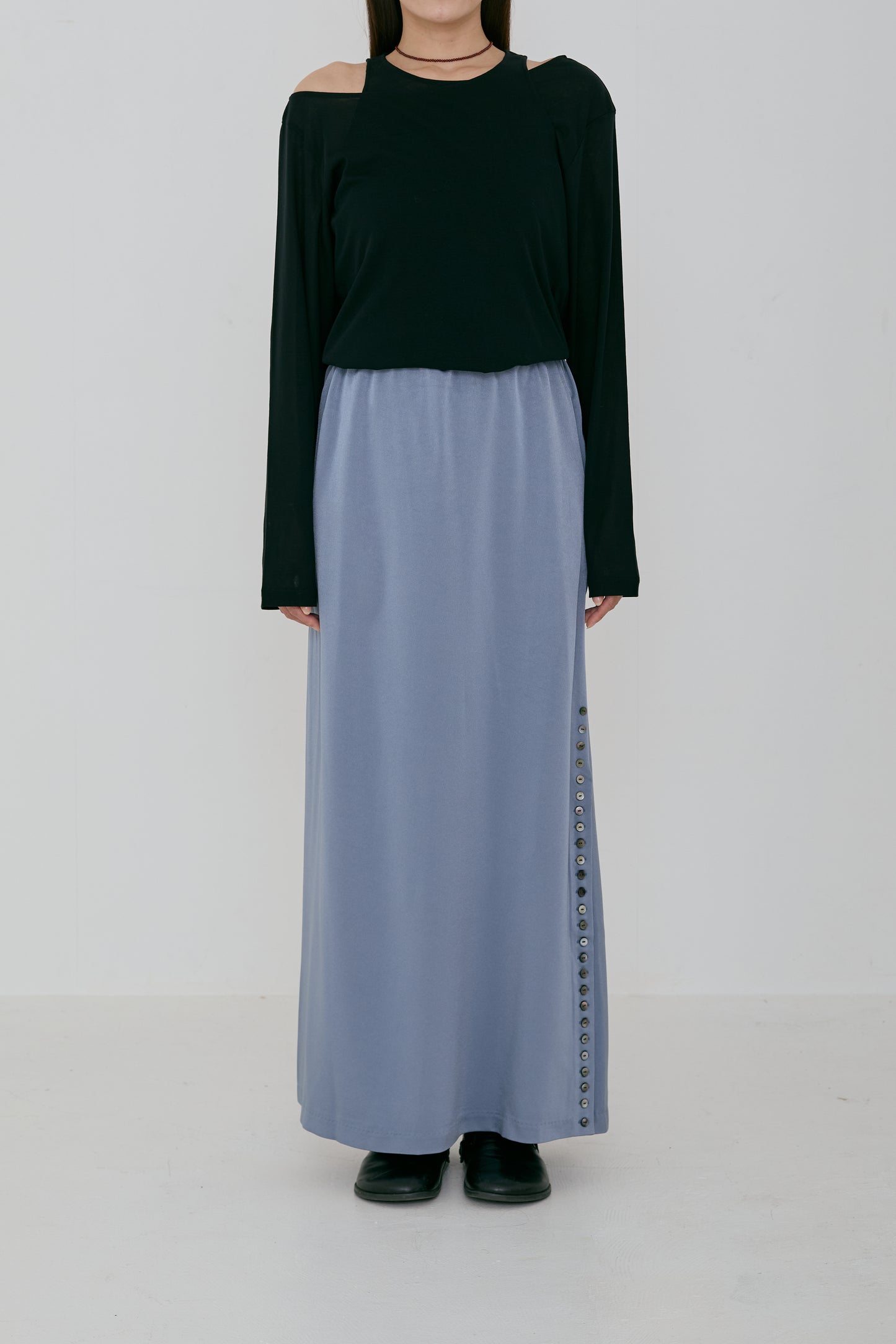sheer cotton asymmetrical tops (japan made)