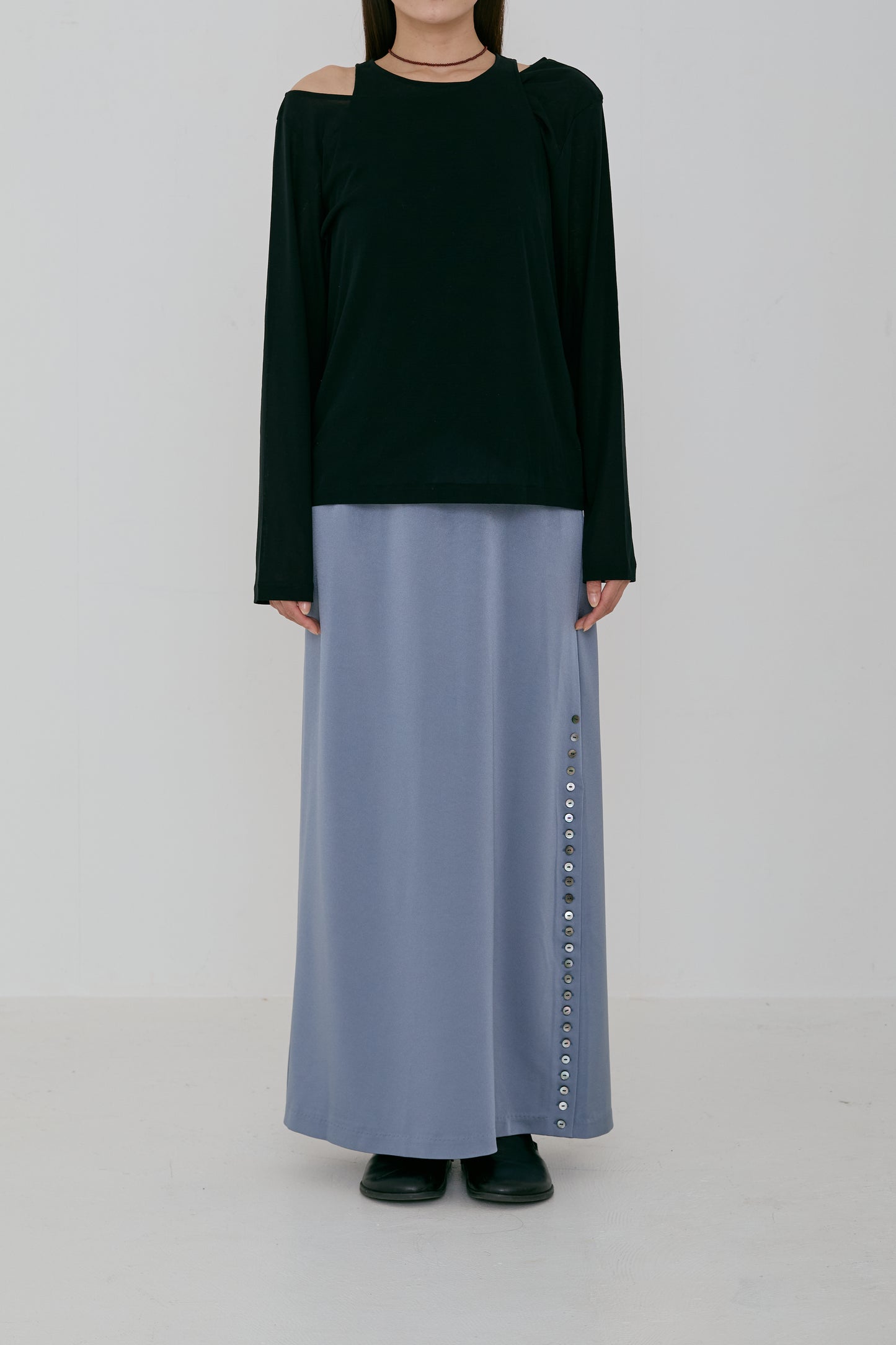 sheer cotton asymmetrical tops (japan made)