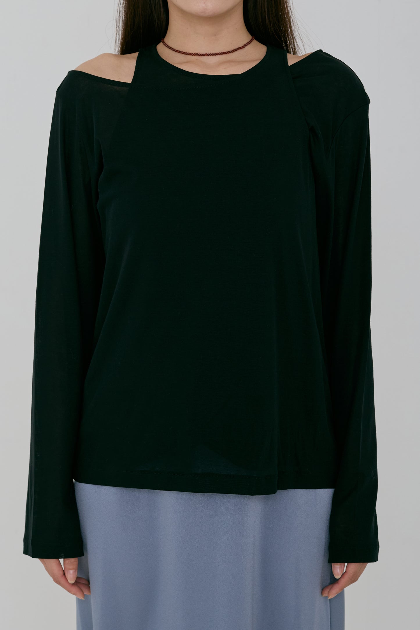 sheer cotton asymmetrical tops (japan made)