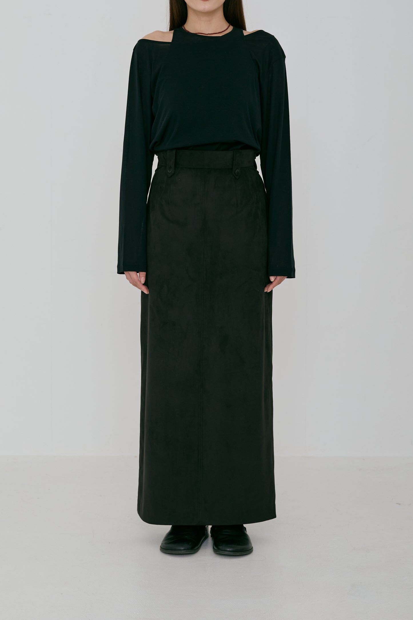 Cut-out suede skirt (japan made)