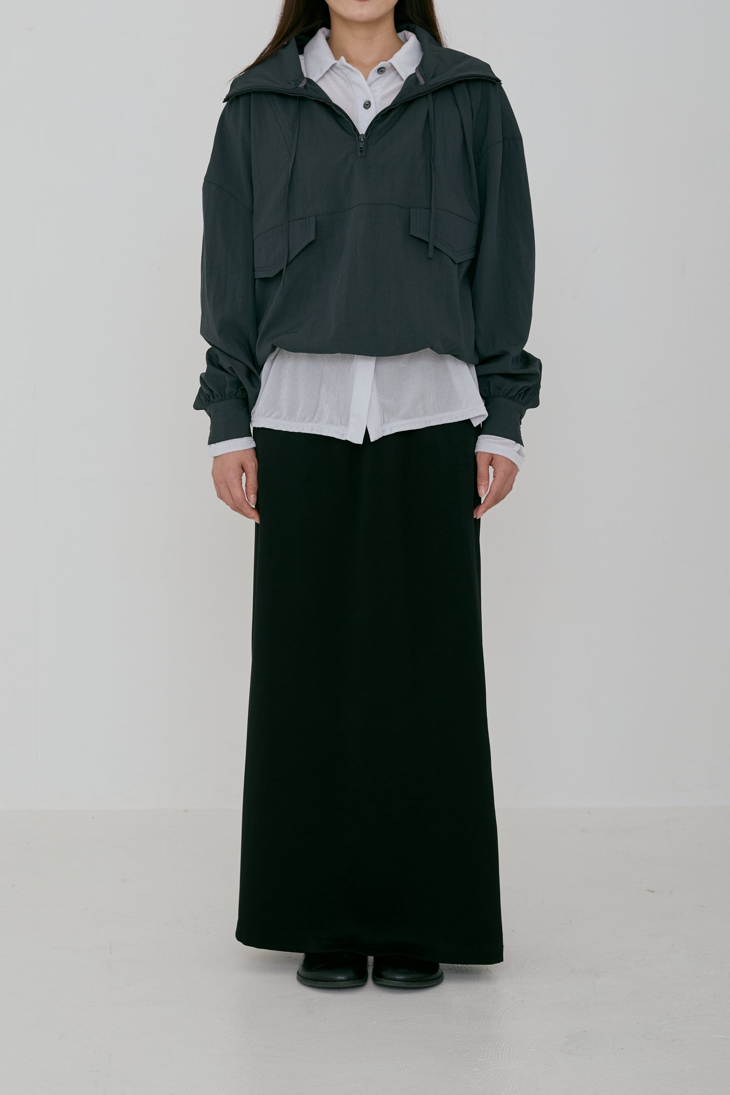 half zip shirt blouse (japan made)