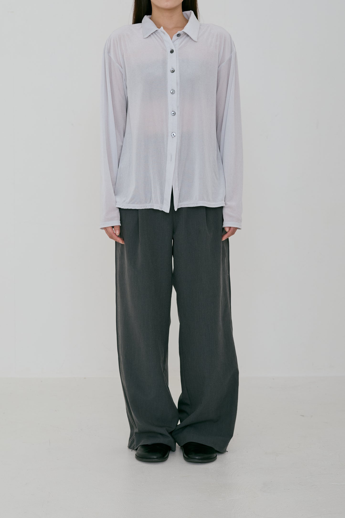 <Re stock> Sheer velour shirt (japan made)