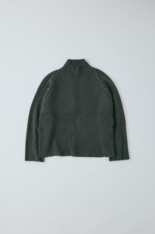 2way shoulder knit tops