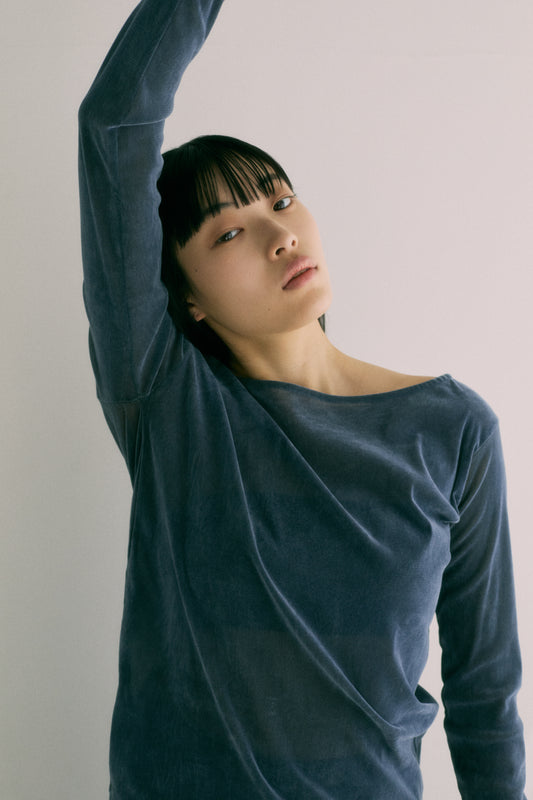 <Restock> Decolletage flockiy tulle tops