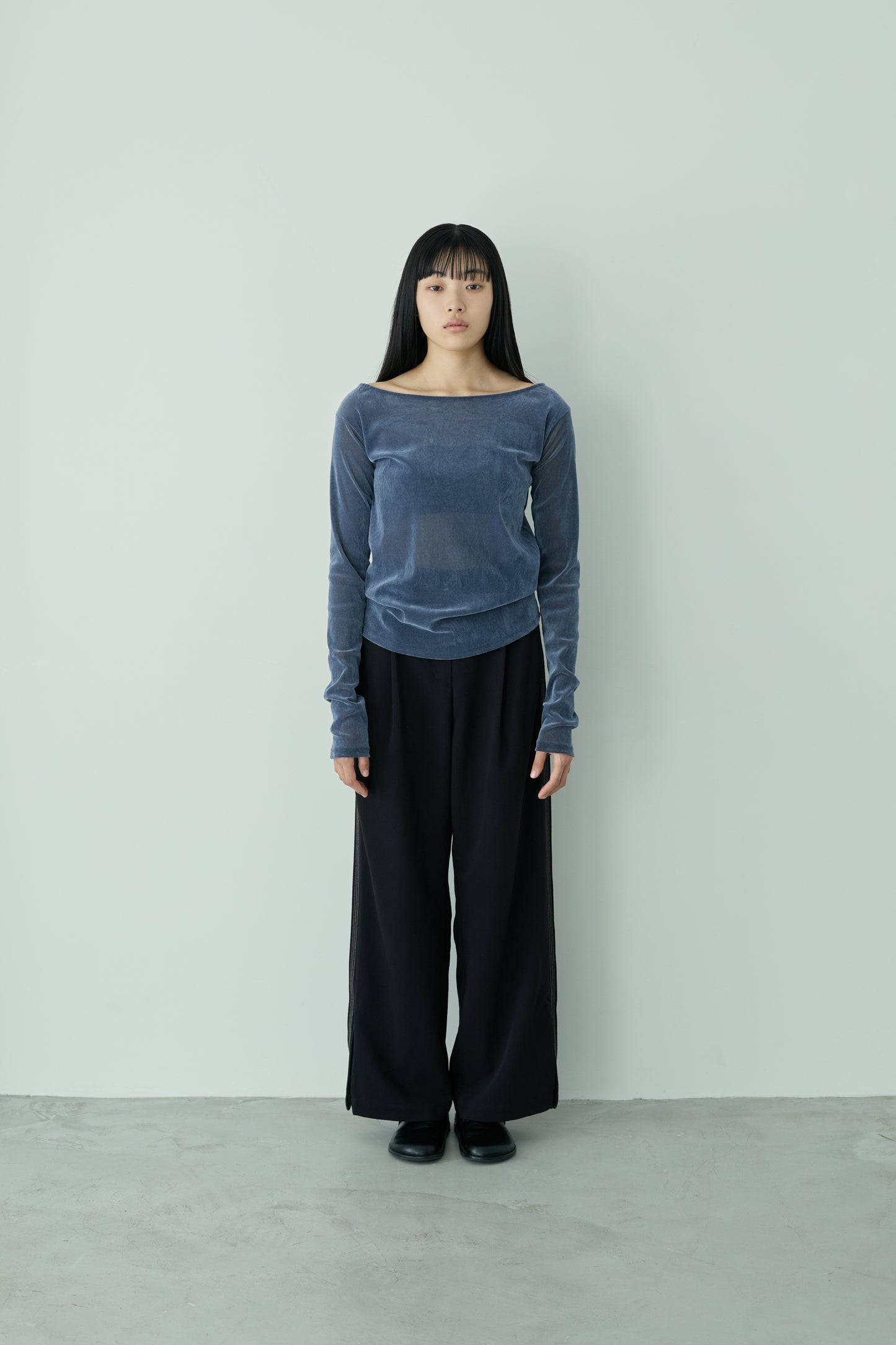 <Restock> Decolletage flockiy tulle tops