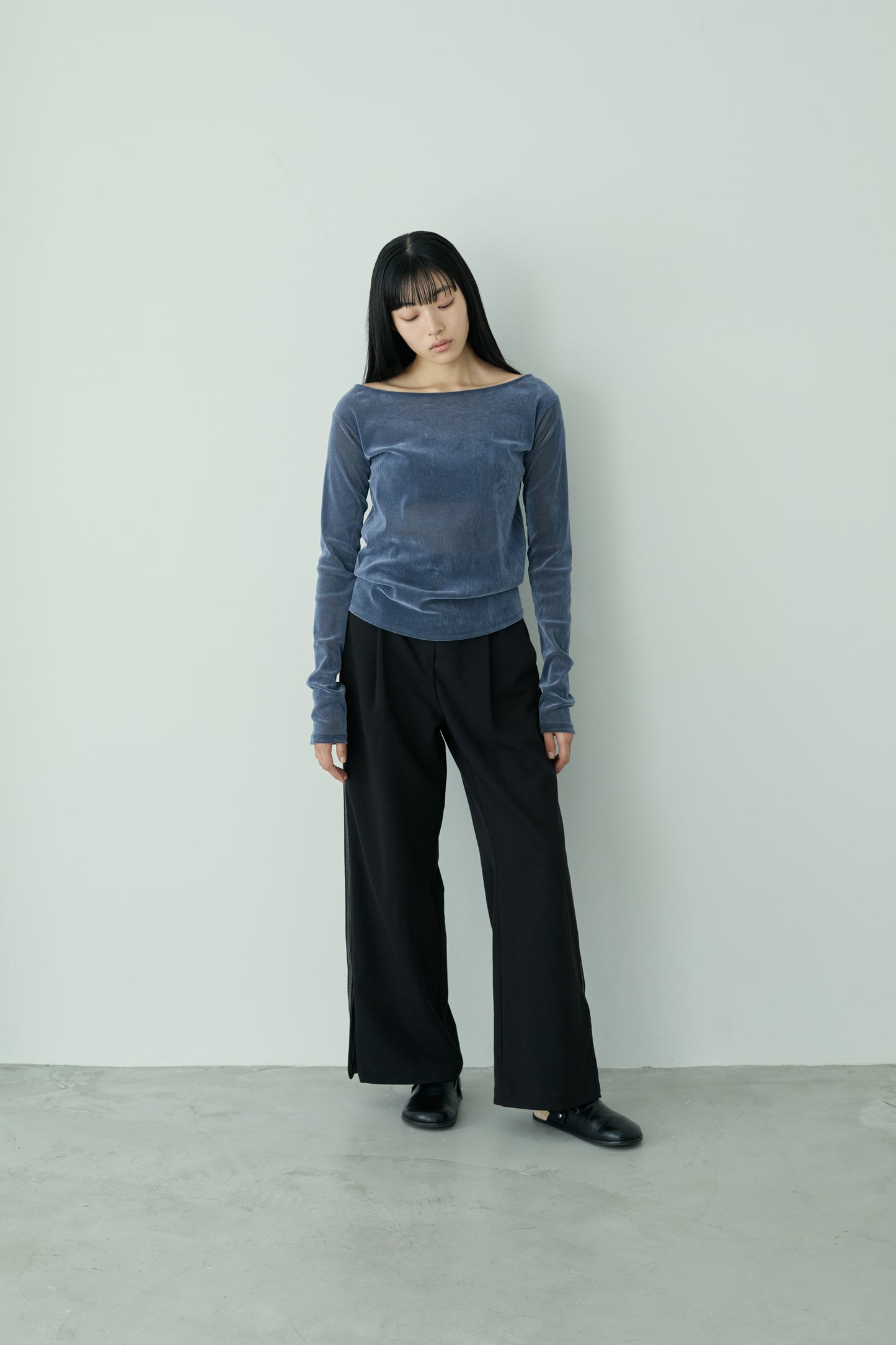 <Restock> Decolletage flockiy tulle tops