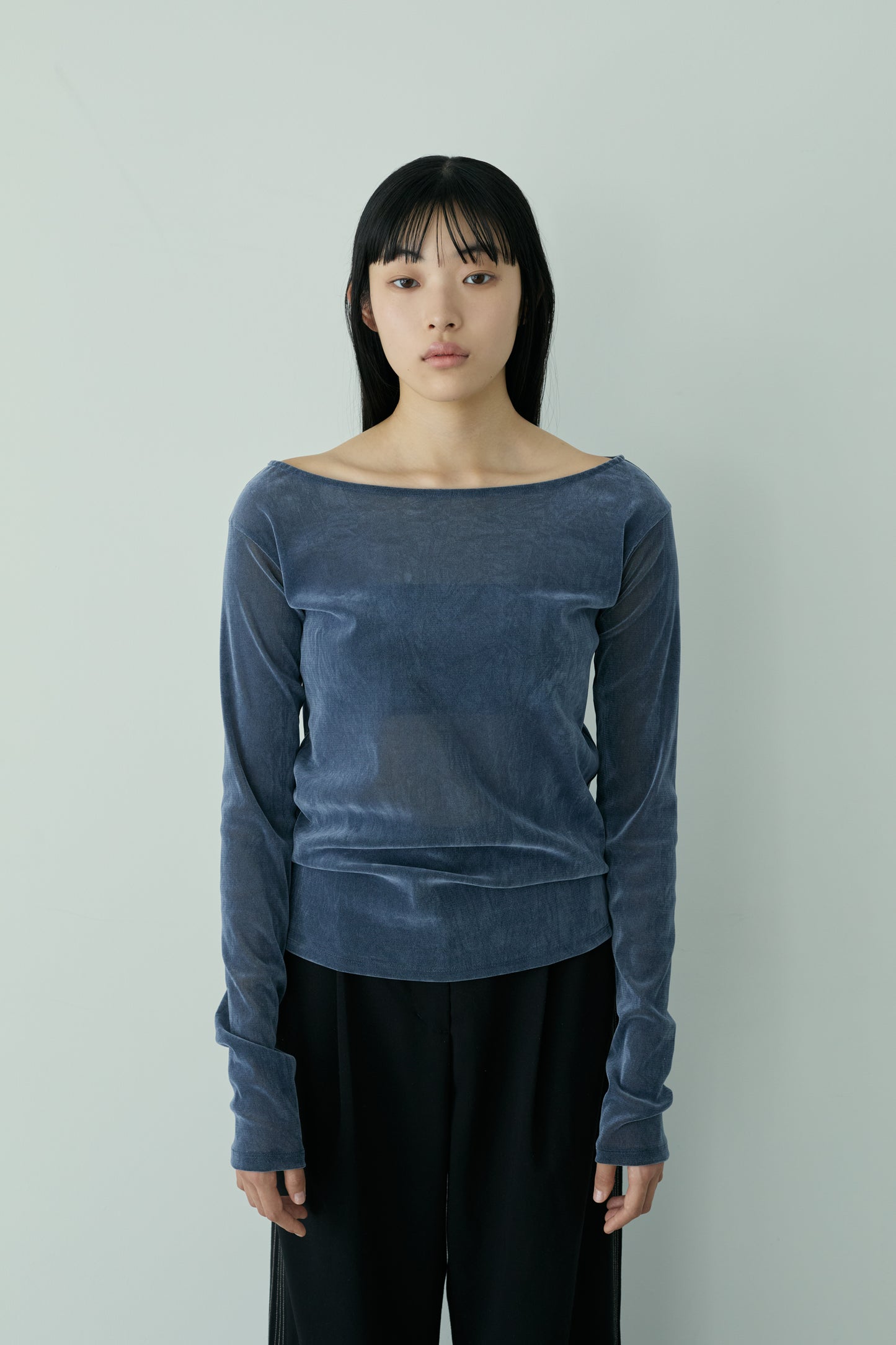 <Restock> Decolletage flockiy tulle tops