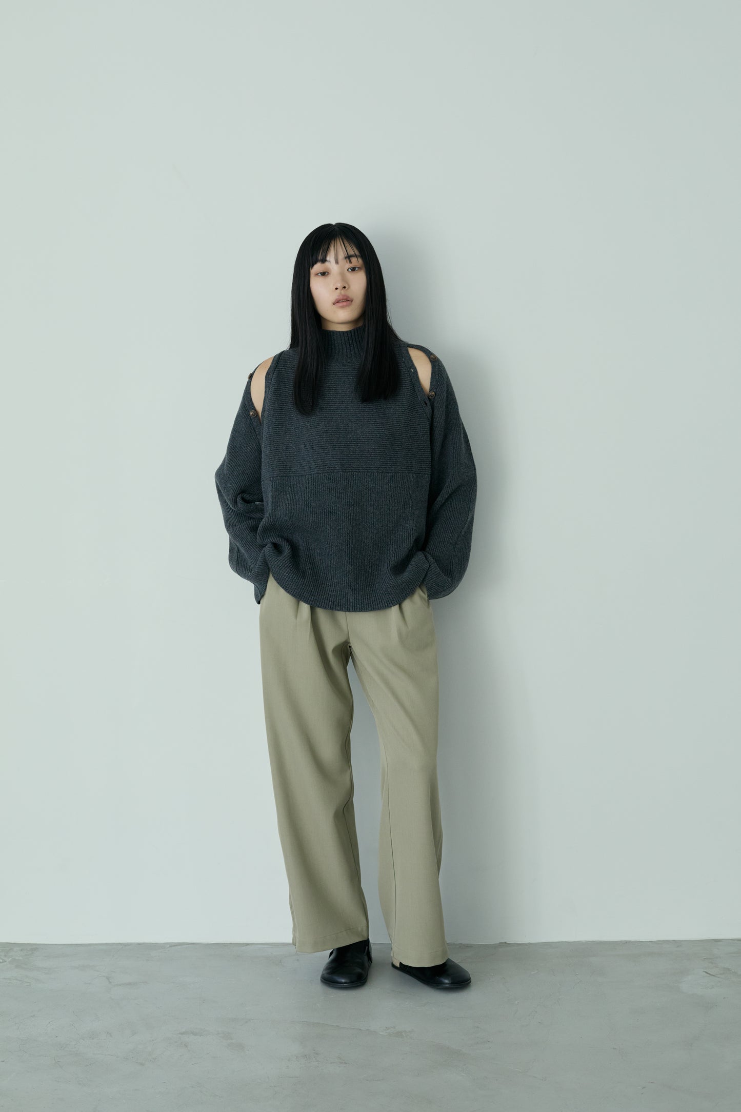 <先行予約 >2way shoulder knit tops