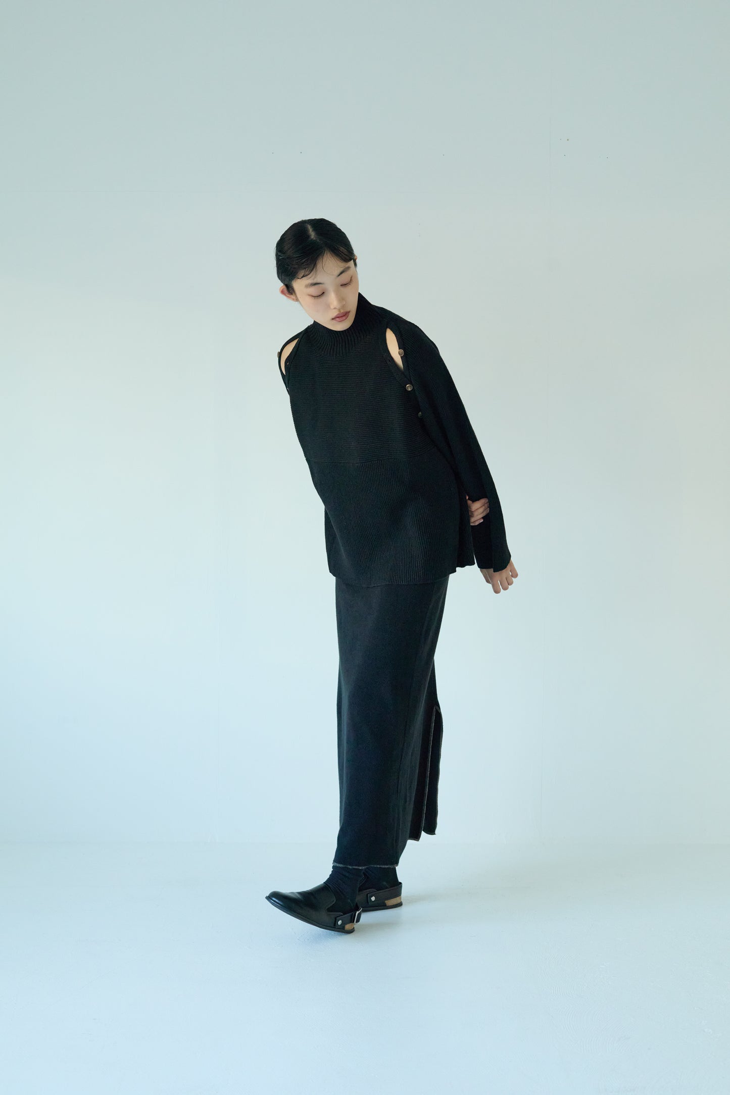 <先行予約 >2way shoulder knit tops