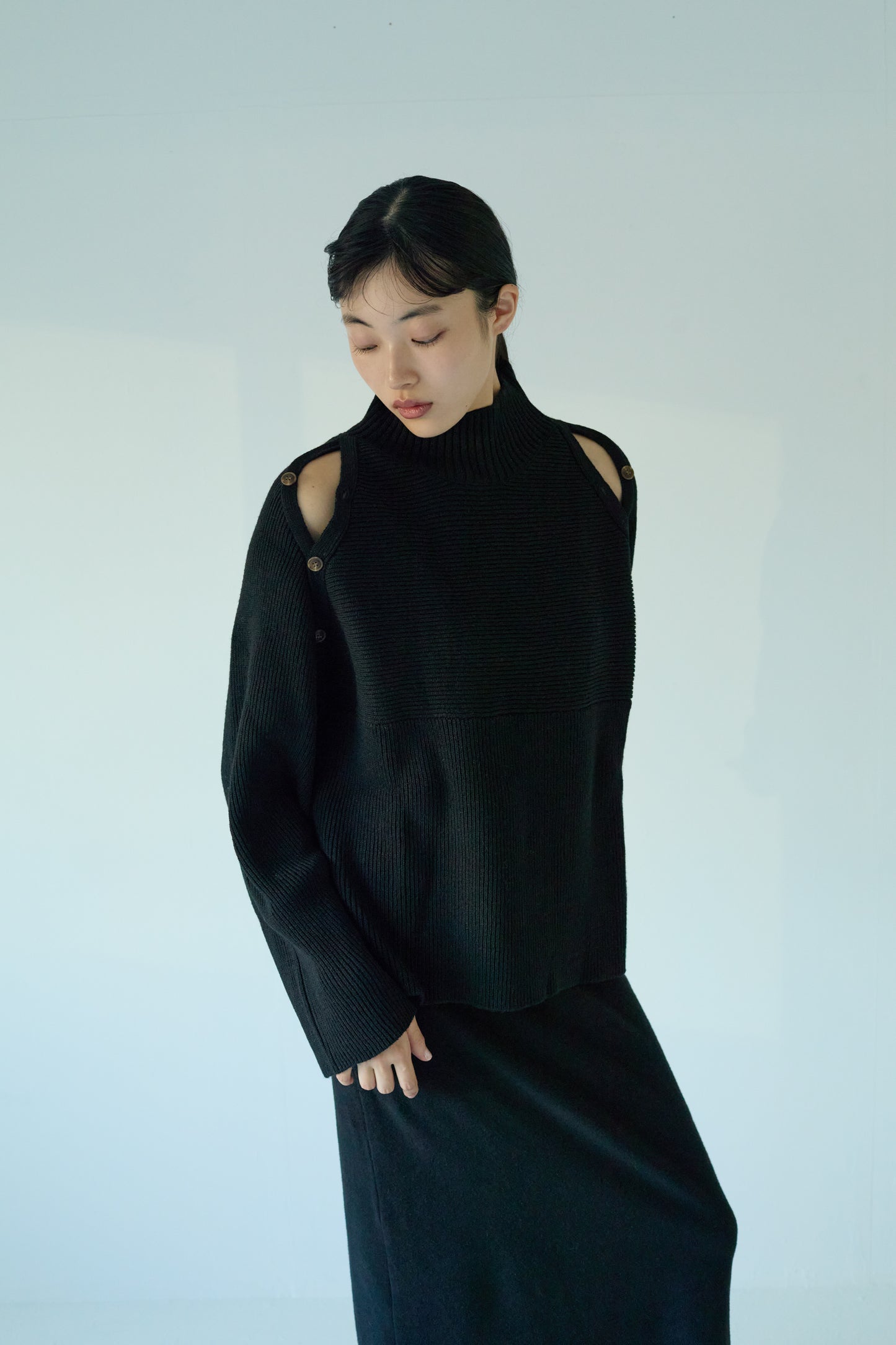 <先行予約 >2way shoulder knit tops