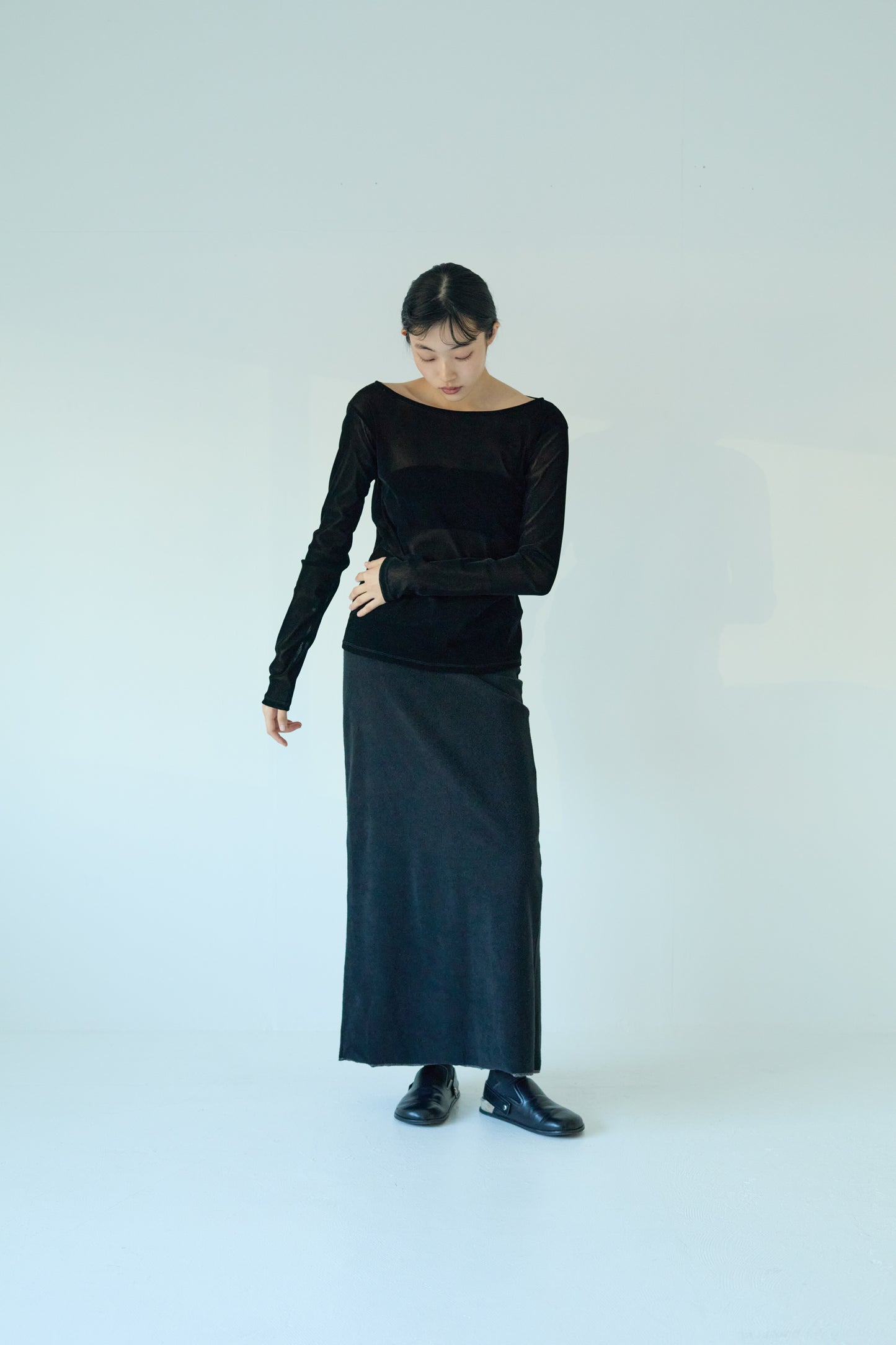 <Restock> Decolletage flockiy tulle tops