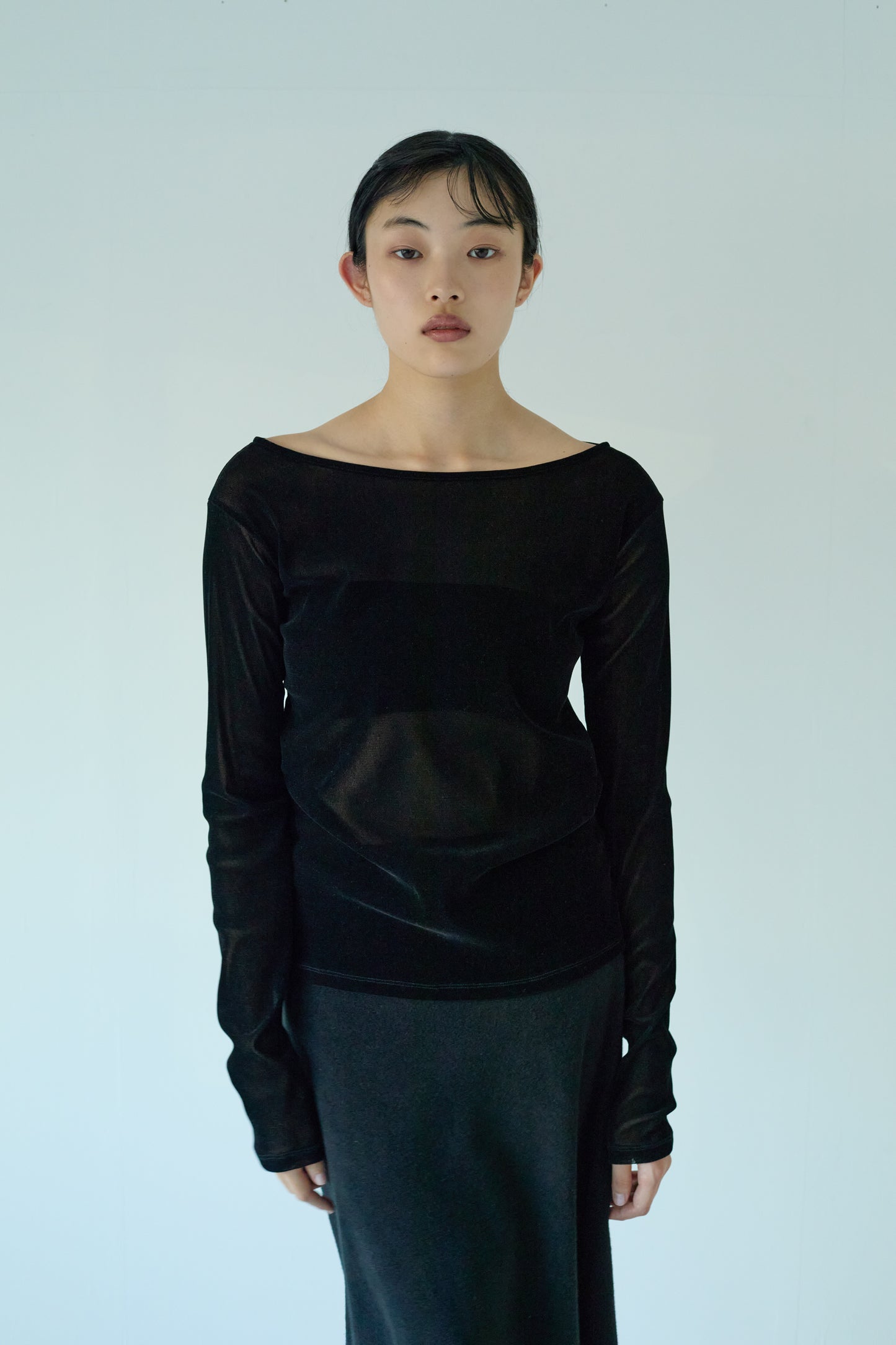 <Restock> Decolletage flockiy tulle tops