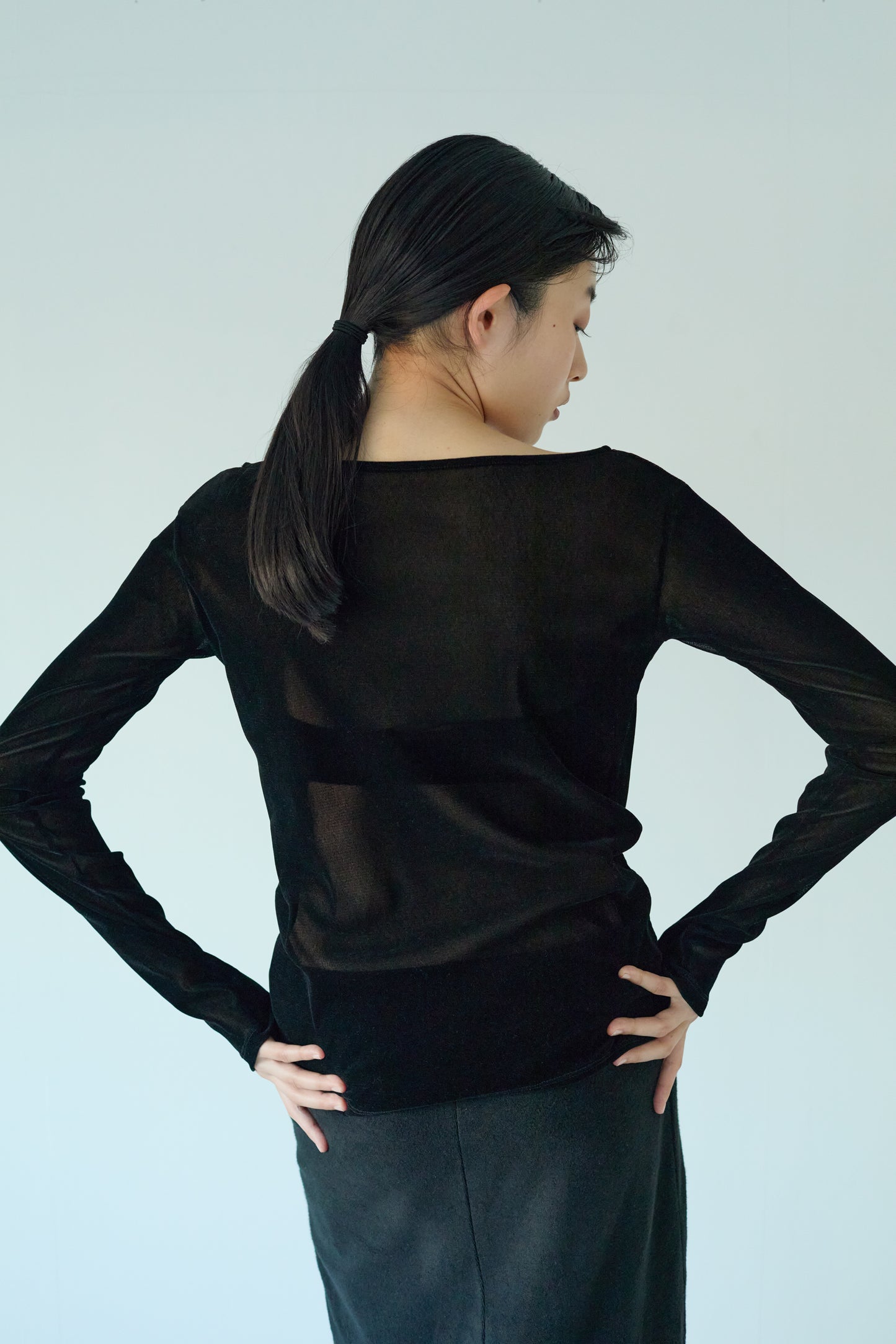 <Restock> Decolletage flockiy tulle tops