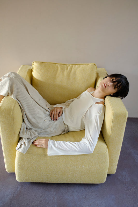 sheer cotton asymmetrical tops (japan made)