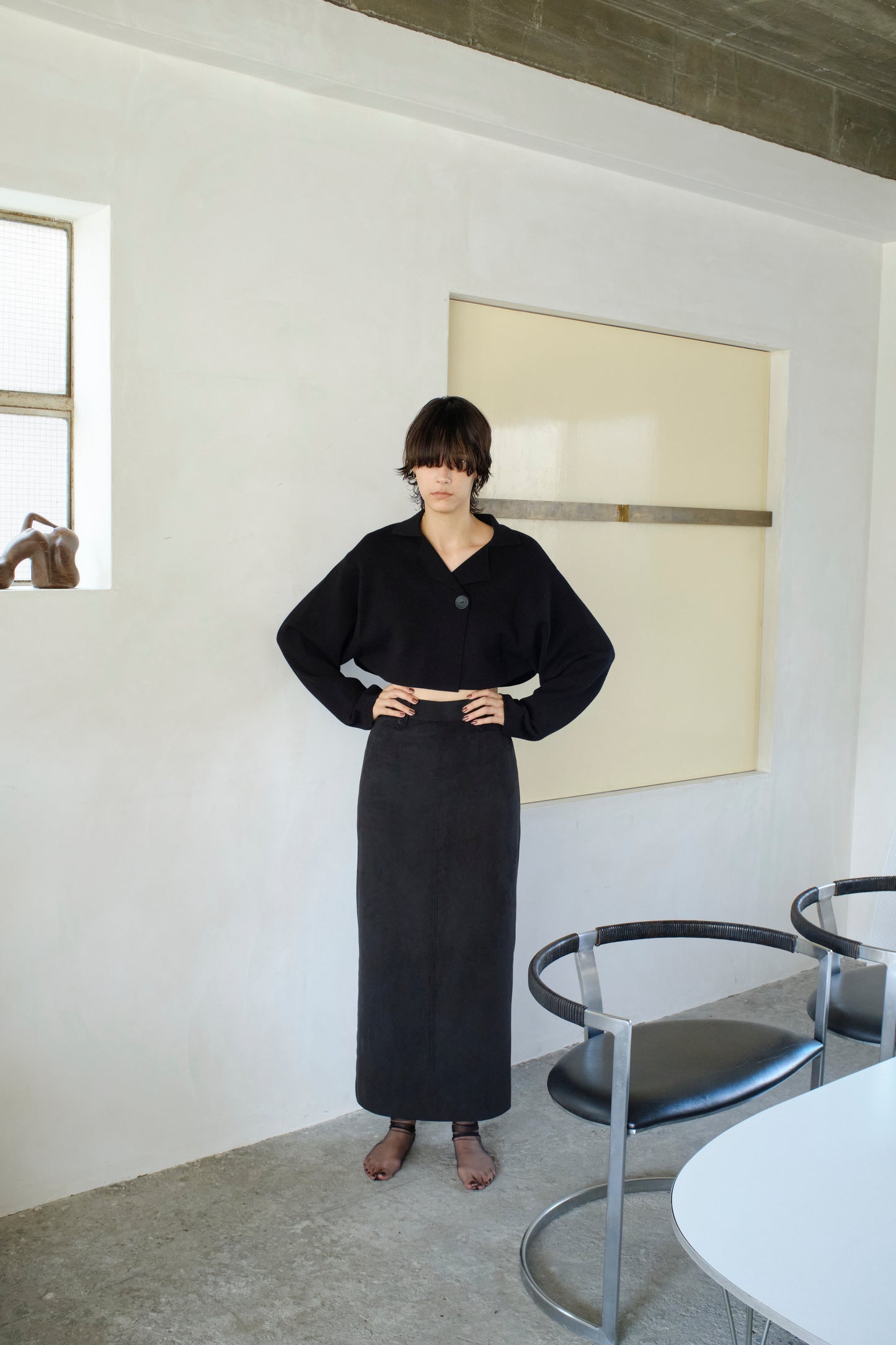 Cut-out suede skirt (japan made)