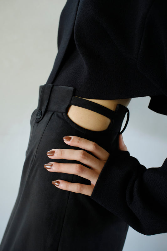 Cut-out suede skirt (japan made)