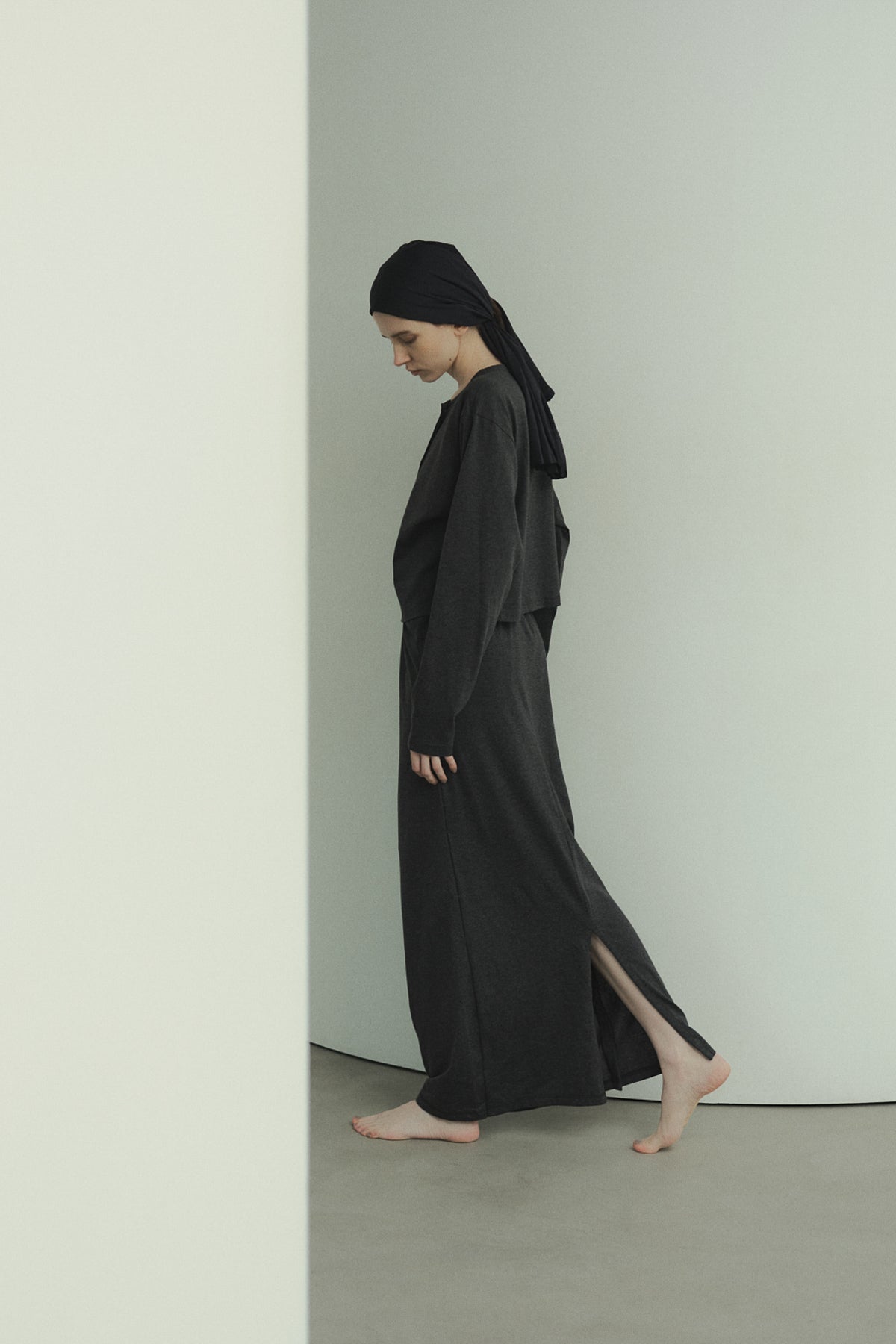 slit cotton skirt (japan made)