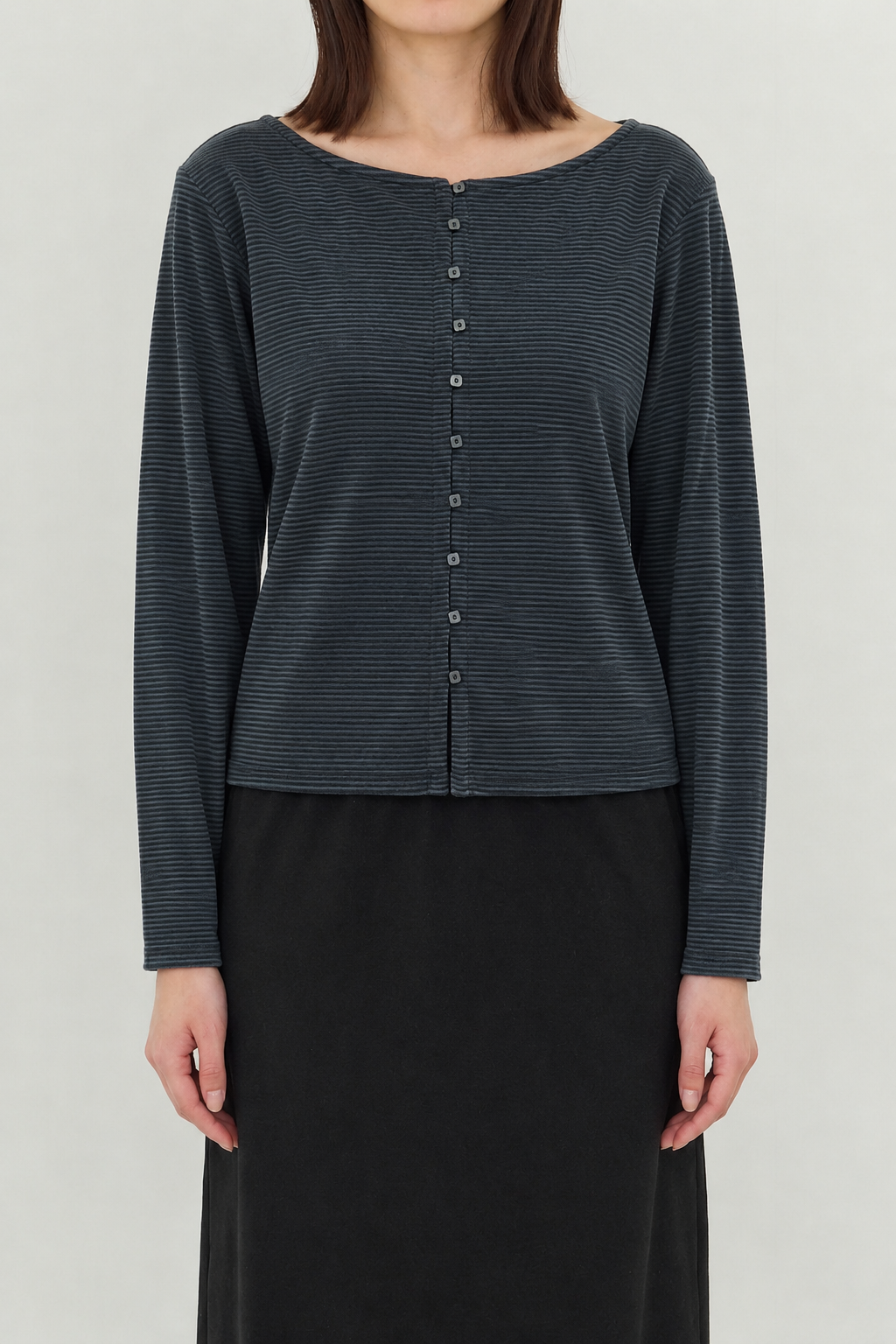 velours border cardigan