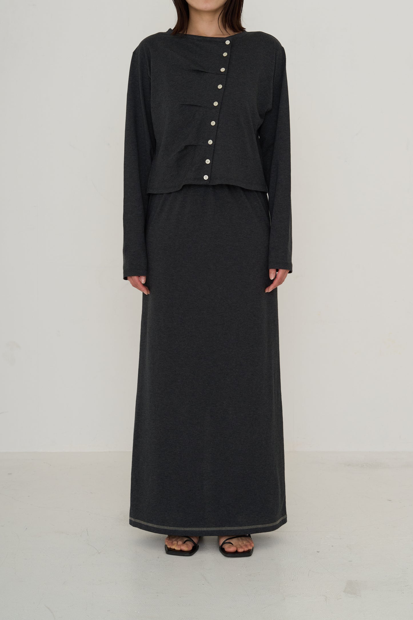 slit cotton skirt (japan made)