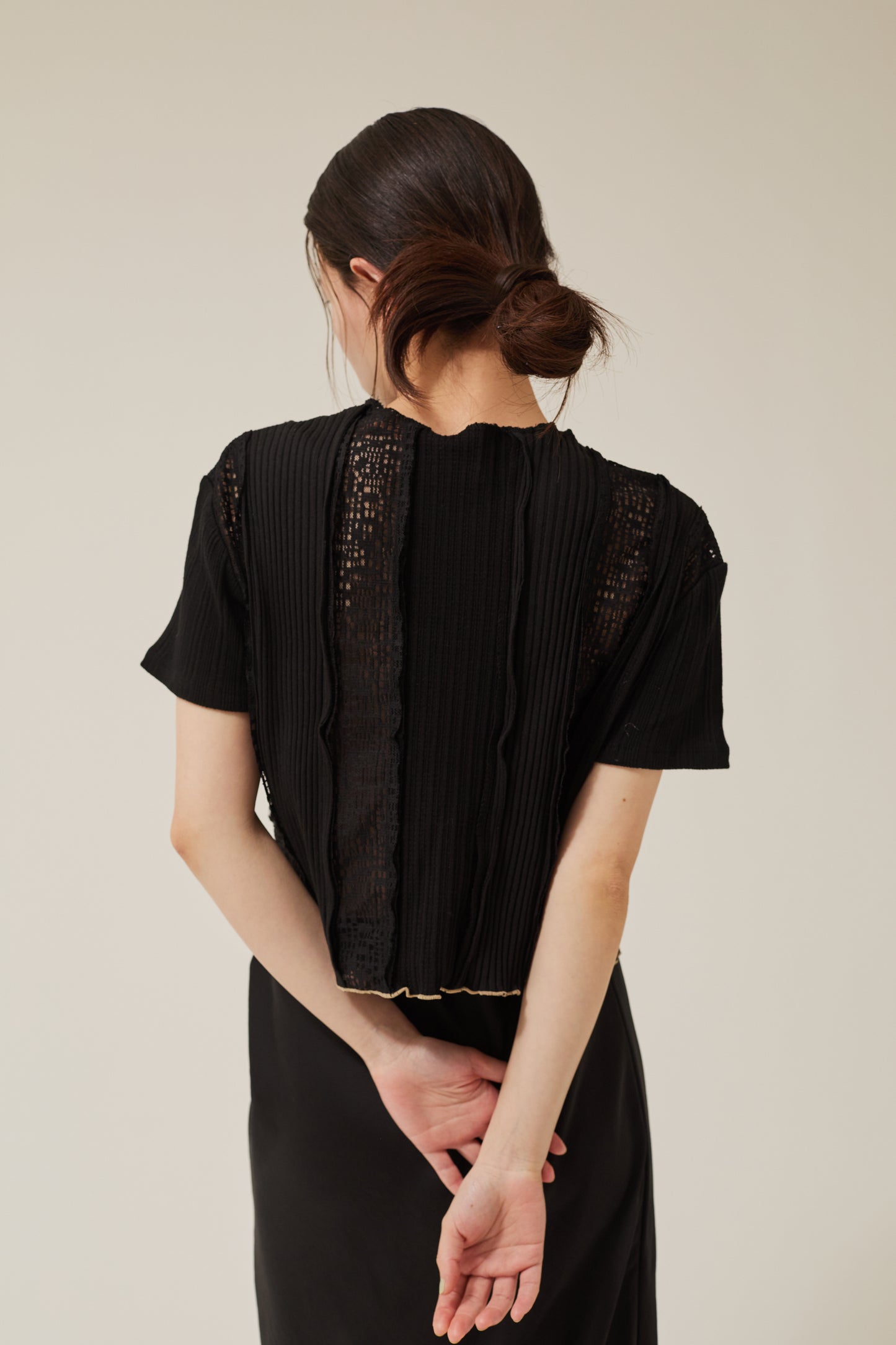 lase patchwork t-shirt