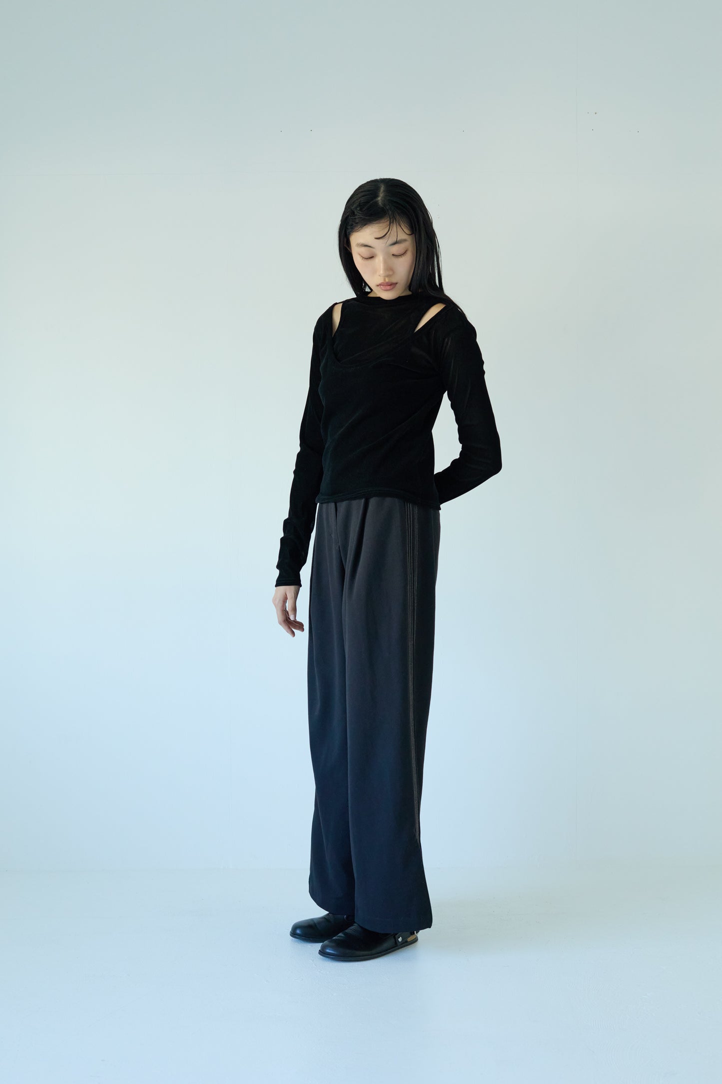 velours front back cut-sew