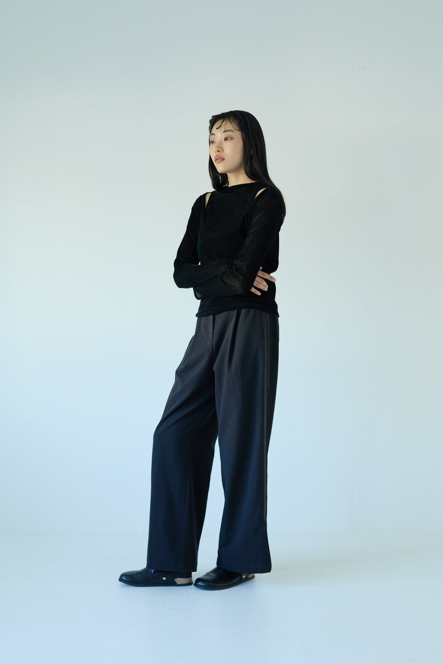 velours front back cut-sew