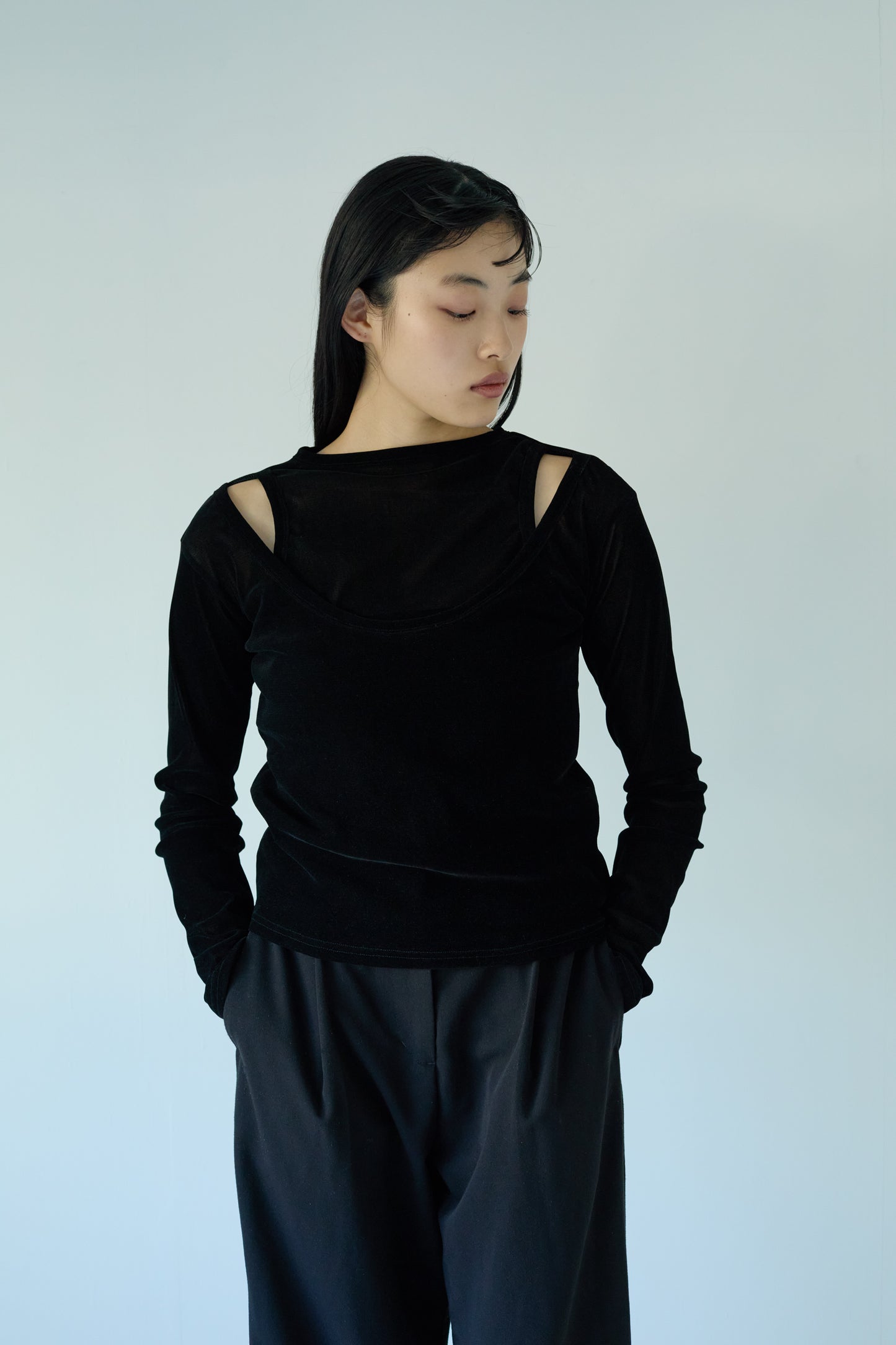 velours front back cut-sew