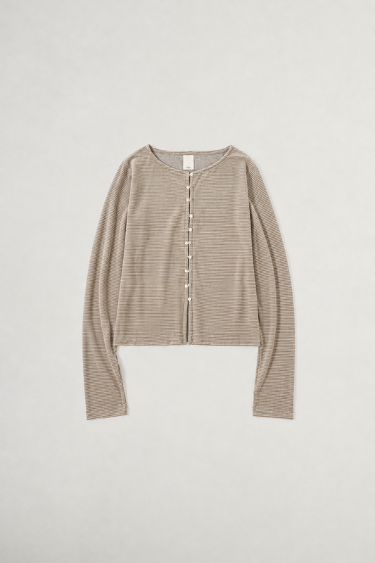 velours border cardigan